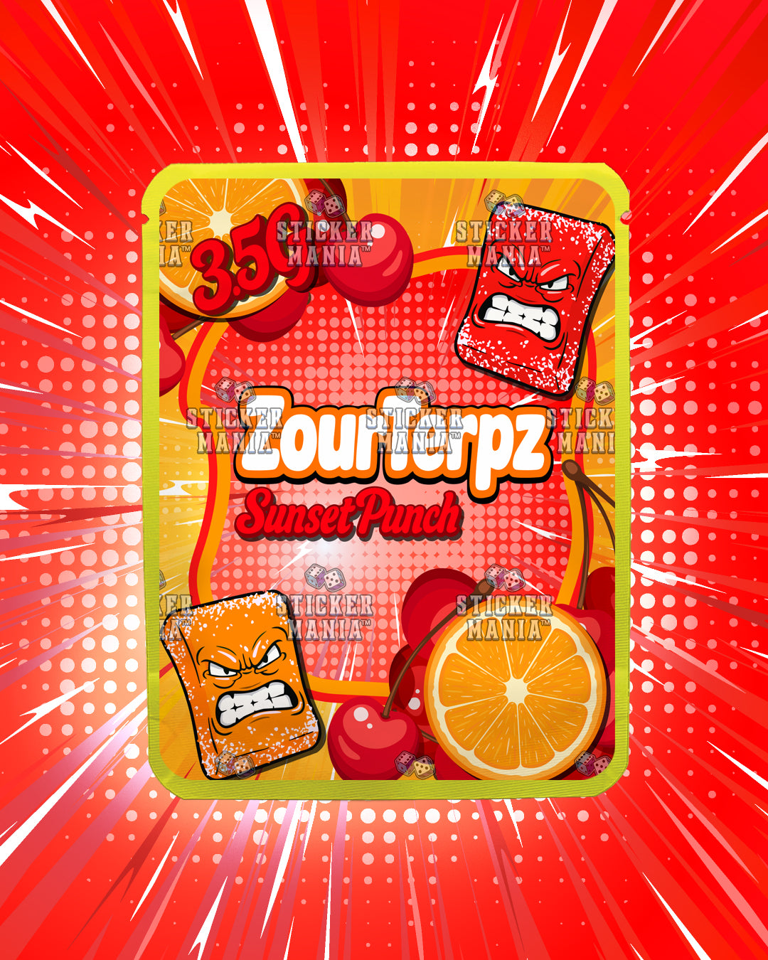Zour Terpz Sunset Punch | Pre-Made Sticker Bag | 3.5g