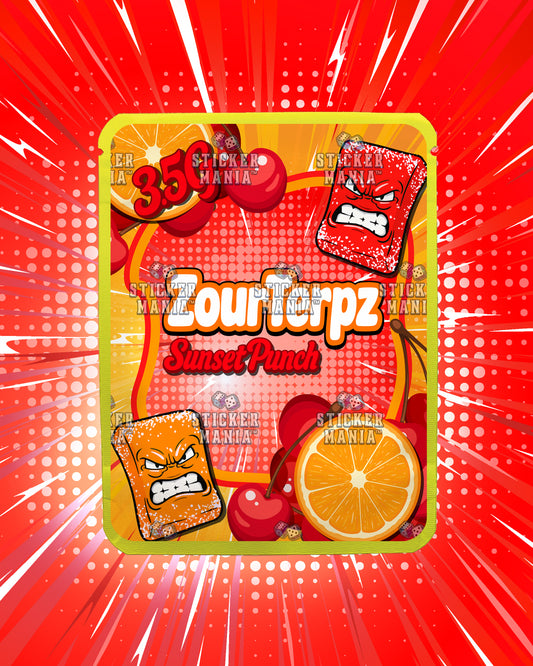 Zour Terpz Sunset Punch | Pre-Made Sticker Bag | 3.5g