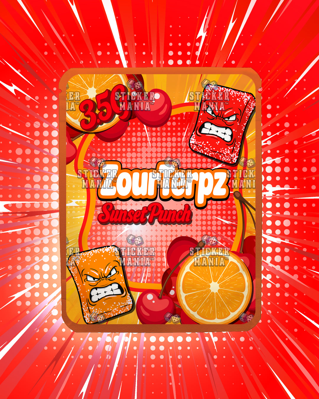 Zour Terpz Sunset Punch | Pre-Made Sticker Bag | 3.5g