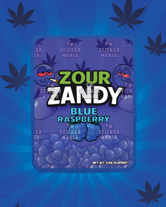 Zour Zandy Blue Raspberry | Pre-Made Sticker Bag | 3.5g