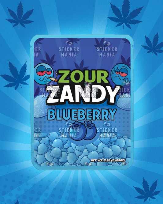 Zour Zandy Blueberry | Pre-Made Sticker Bag | 3.5g