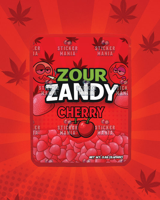 Zour Zandy Cherry | Pre-Made Sticker Bag | 3.5g