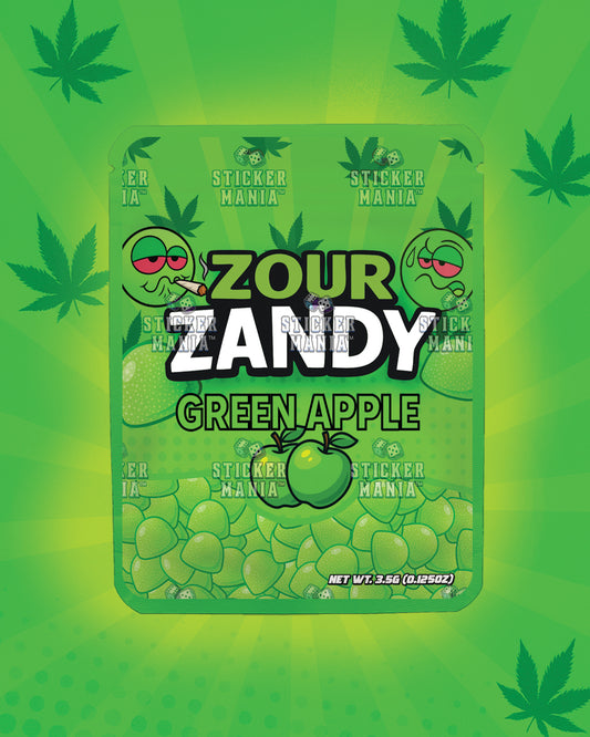Zour Zandy Green Apple | Pre-Made Sticker Bag | 3.5g