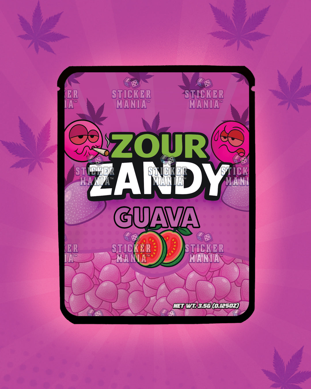 Zour Zandy Guava | Pre-Made Sticker Bag | 3.5g
