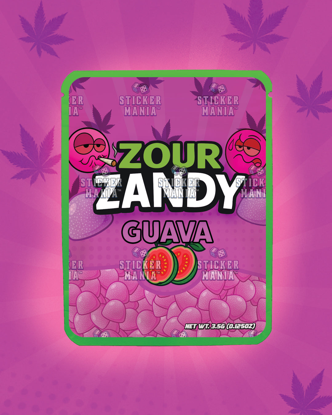 Zour Zandy Guava | Pre-Made Sticker Bag | 3.5g