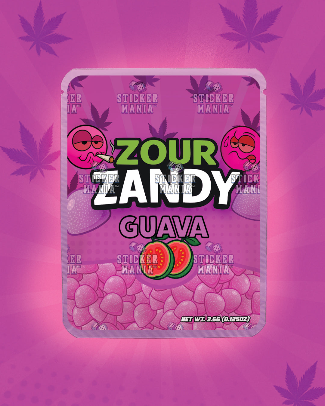 Zour Zandy Guava | Pre-Made Sticker Bag | 3.5g
