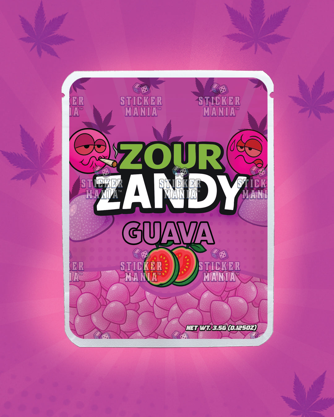 Zour Zandy Guava | Pre-Made Sticker Bag | 3.5g