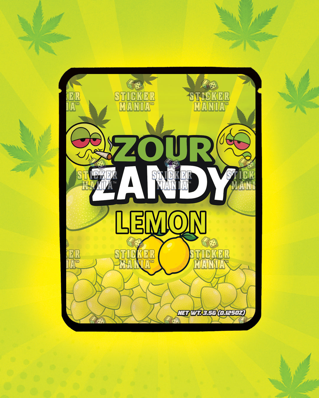 Zour Zandy Lemon | Pre-Made Sticker Bag | 3.5g