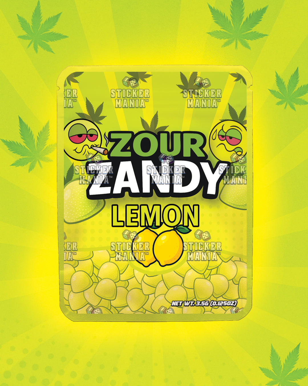 Zour Zandy Lemon | Pre-Made Sticker Bag | 3.5g