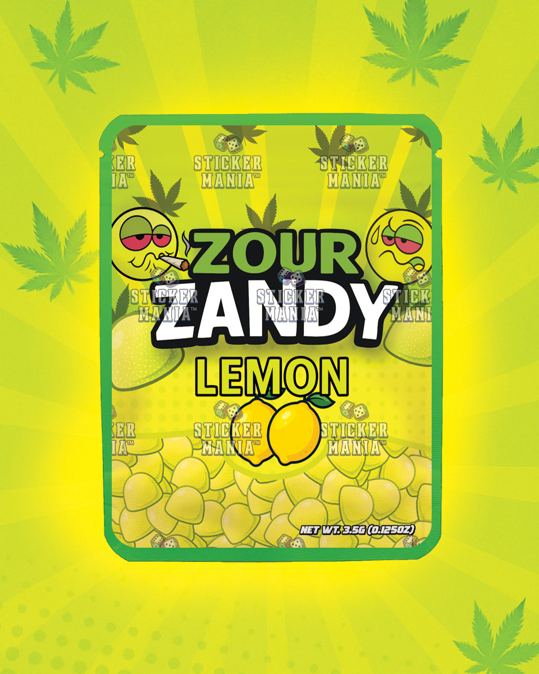 Zour Zandy Lemon | Pre-Made Sticker Bag | 3.5g