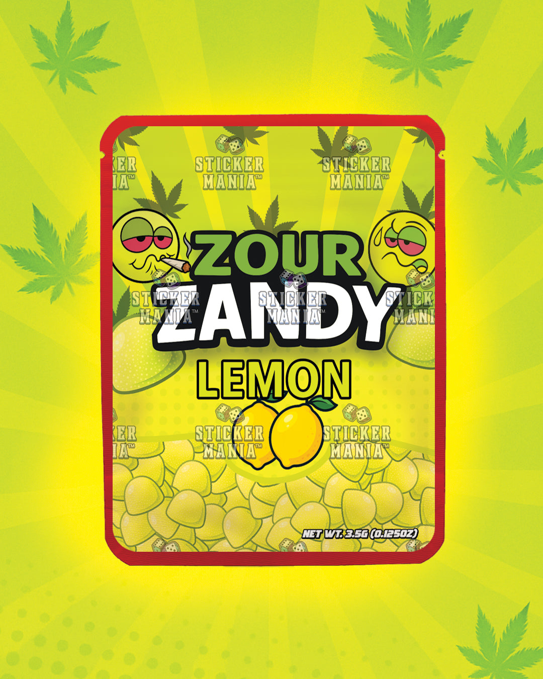 Zour Zandy Lemon | Pre-Made Sticker Bag | 3.5g