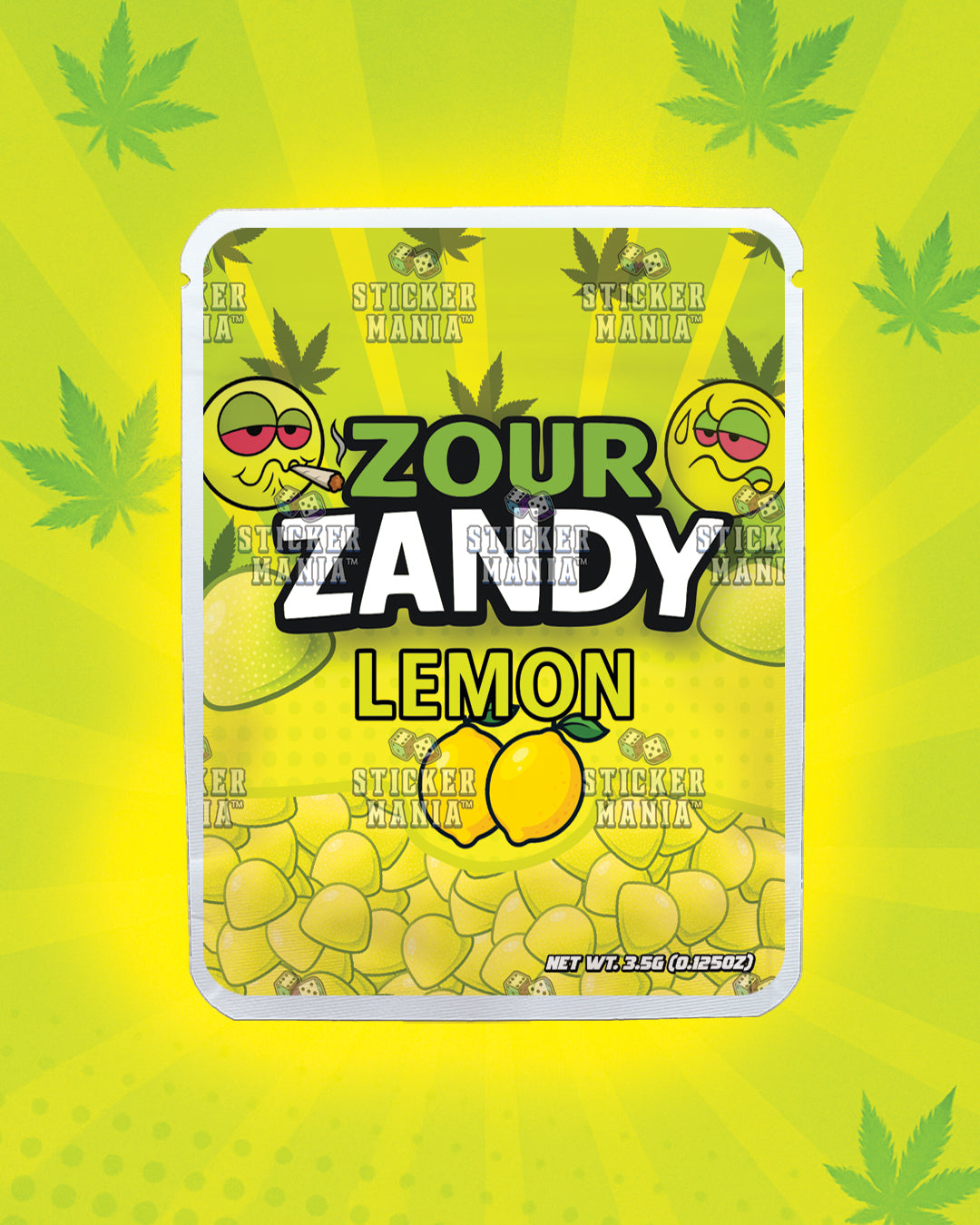 Zour Zandy Lemon | Pre-Made Sticker Bag | 3.5g