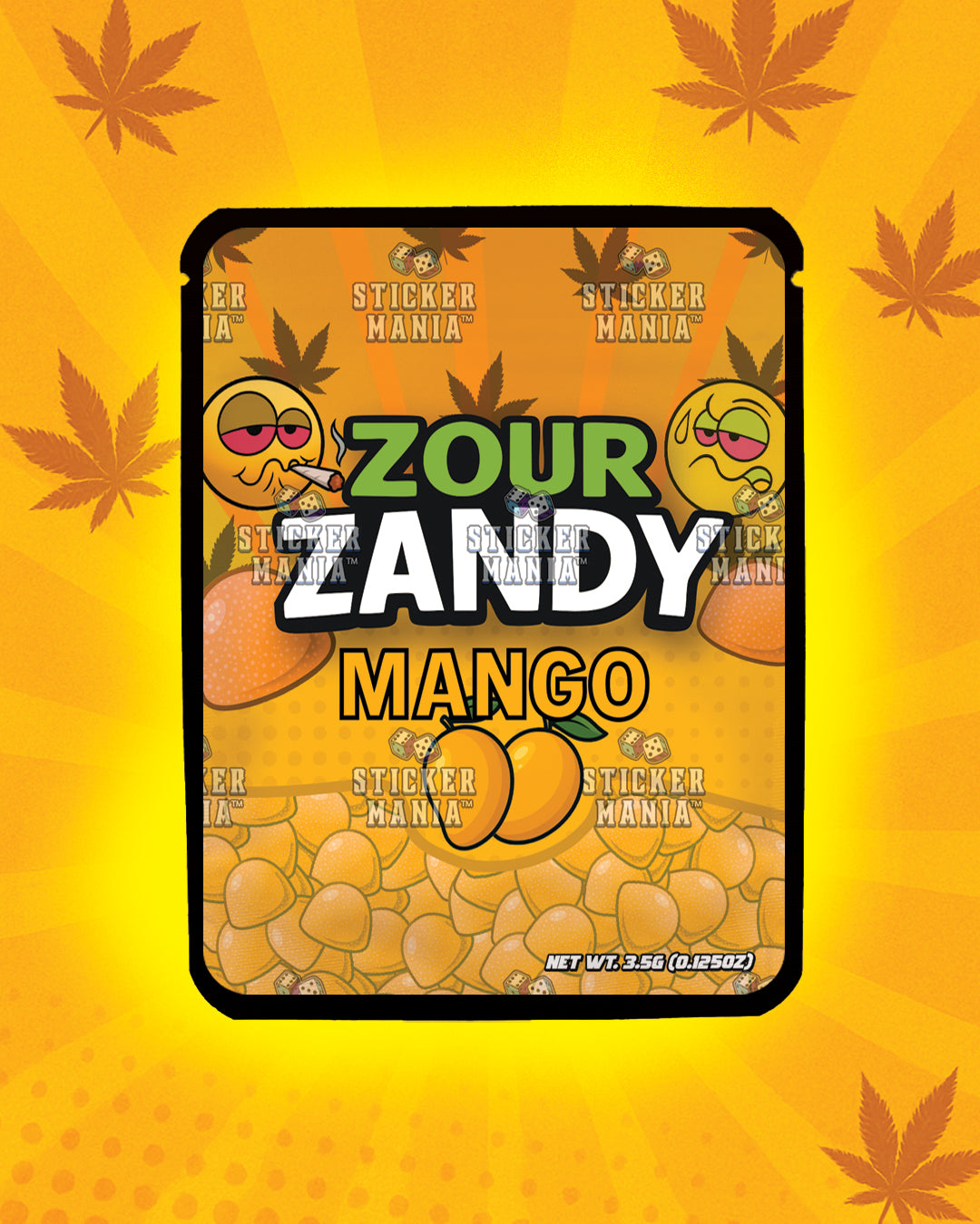 Zour Zandy Mango | Pre-Made Sticker Bag | 3.5g