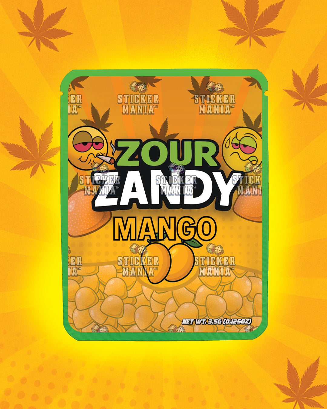 Zour Zandy Mango | Pre-Made Sticker Bag | 3.5g