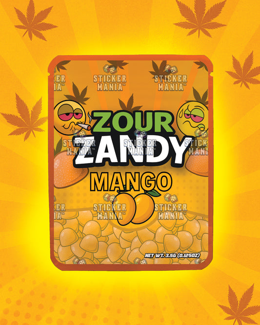 Zour Zandy Mango | Pre-Made Sticker Bag | 3.5g
