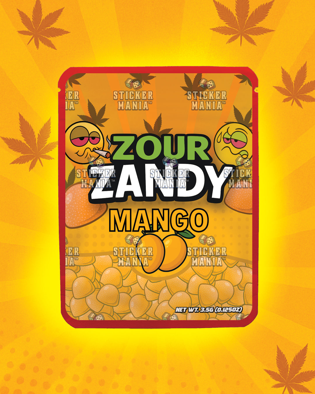 Zour Zandy Mango | Pre-Made Sticker Bag | 3.5g