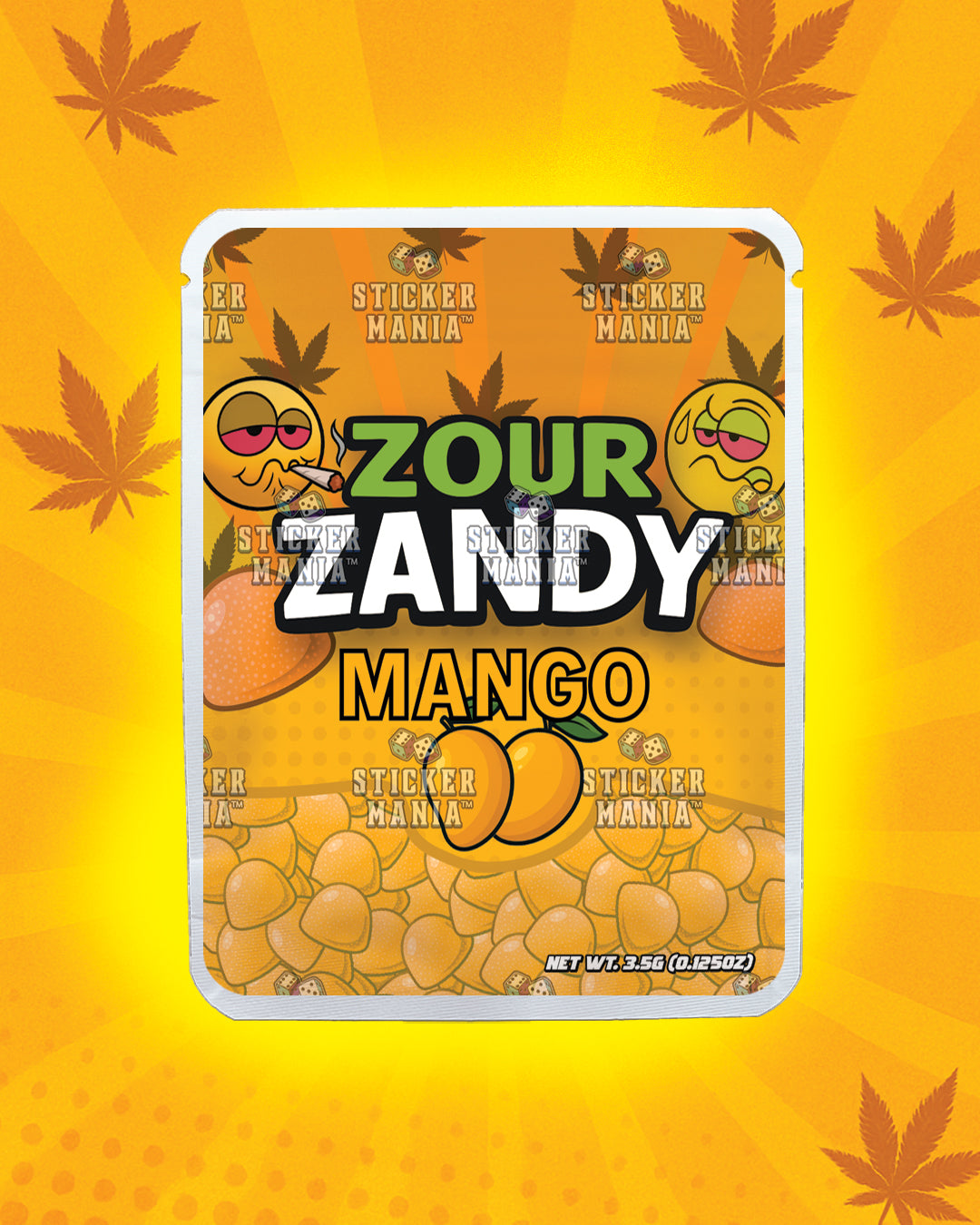 Zour Zandy Mango | Pre-Made Sticker Bag | 3.5g