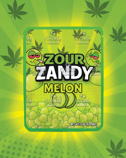 Zour Zandy Melon | Pre-Made Sticker Bag | 3.5g