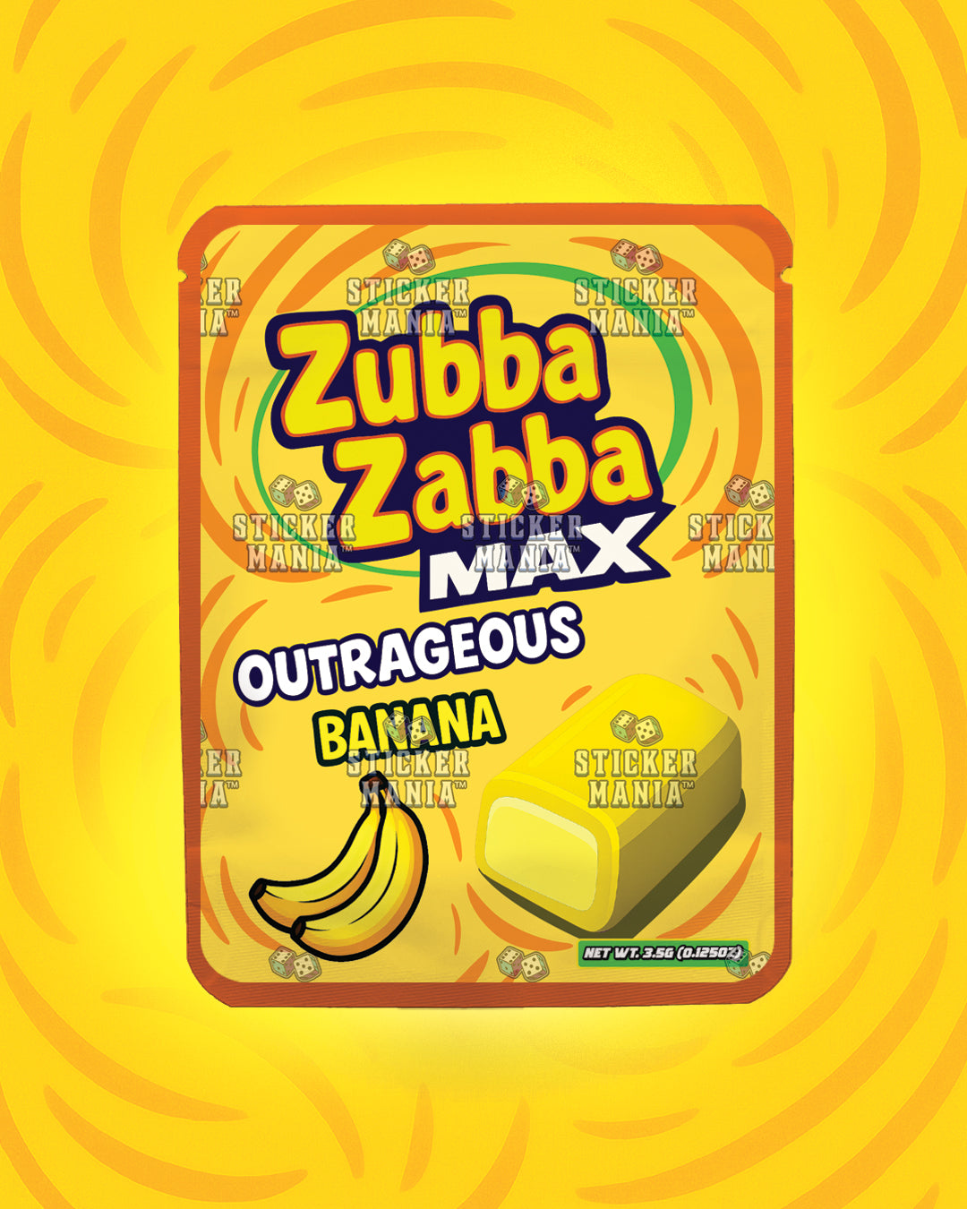 Zubba Zabba Max Outrageous Banana | Pre-Made Sticker Bag | 3.5g