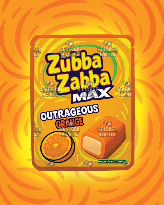 Zubba Zabba Max Outrageous Orange | Pre-Made Sticker Bag | 3.5g