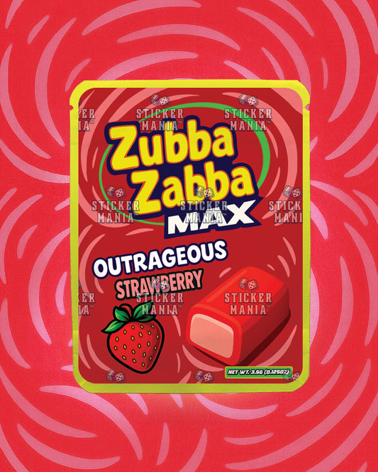 Zubba Zabba Max Outrageous Strawberry | Pre-Made Sticker Bag | 3.5g