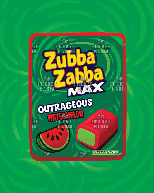 Zubba Zabba Max Outrageous Watermelon | Pre-Made Sticker Bag | 3.5g