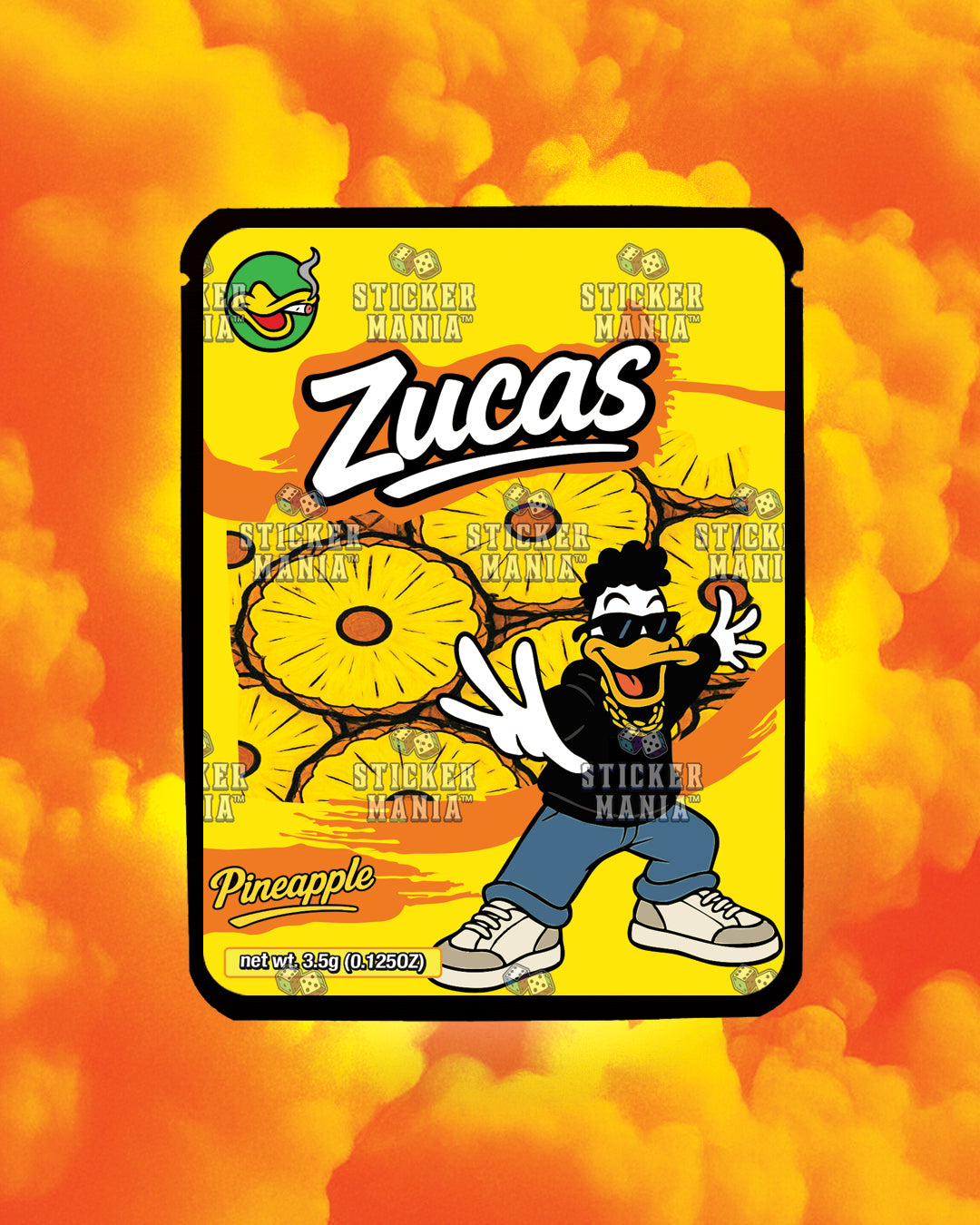 Zucas Pineapple | Pre-Made Sticker Bag | 3.5g