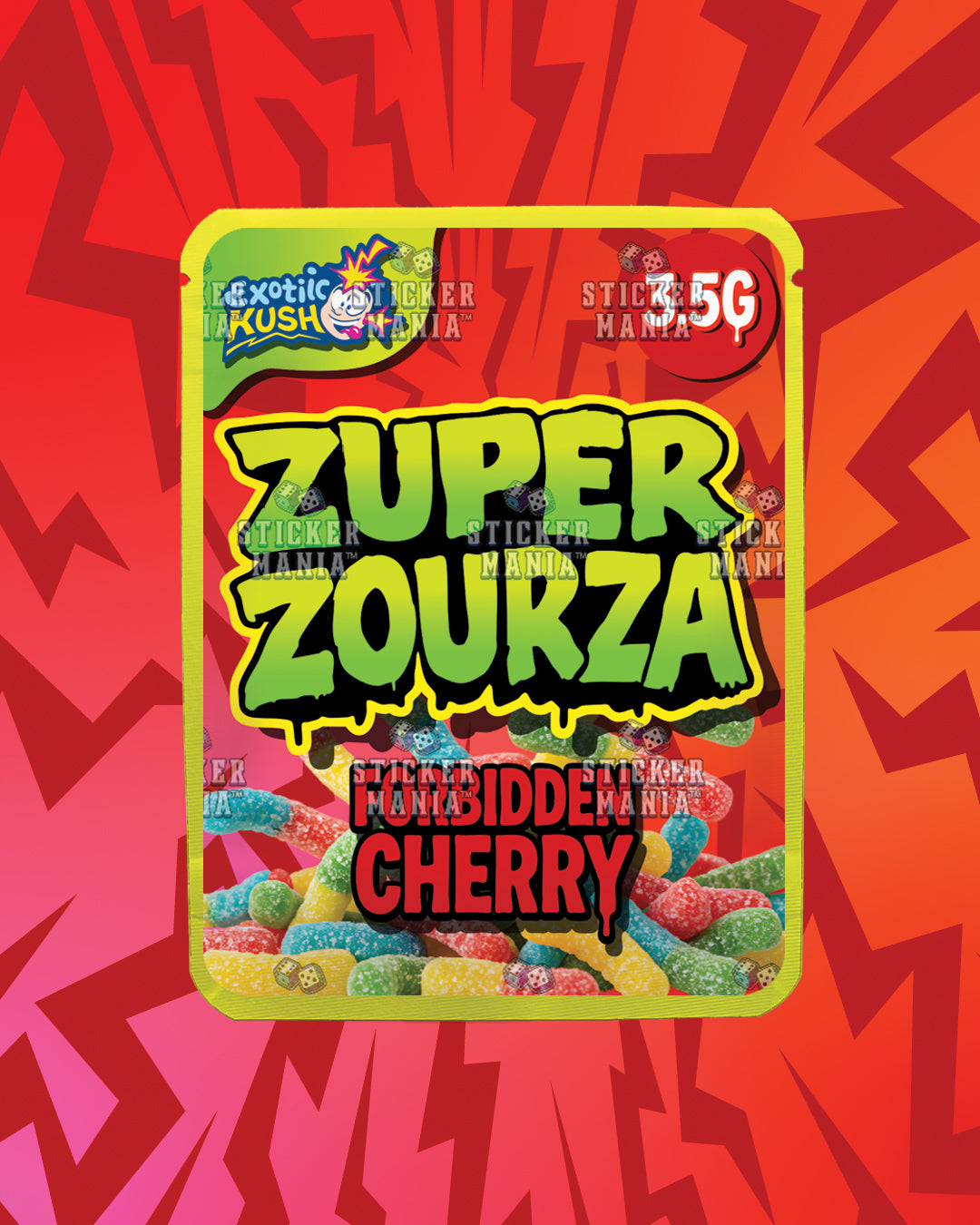 Zuper ZourZa Forbidden Cherry | Pre-Made Sticker Bag | 3.5g