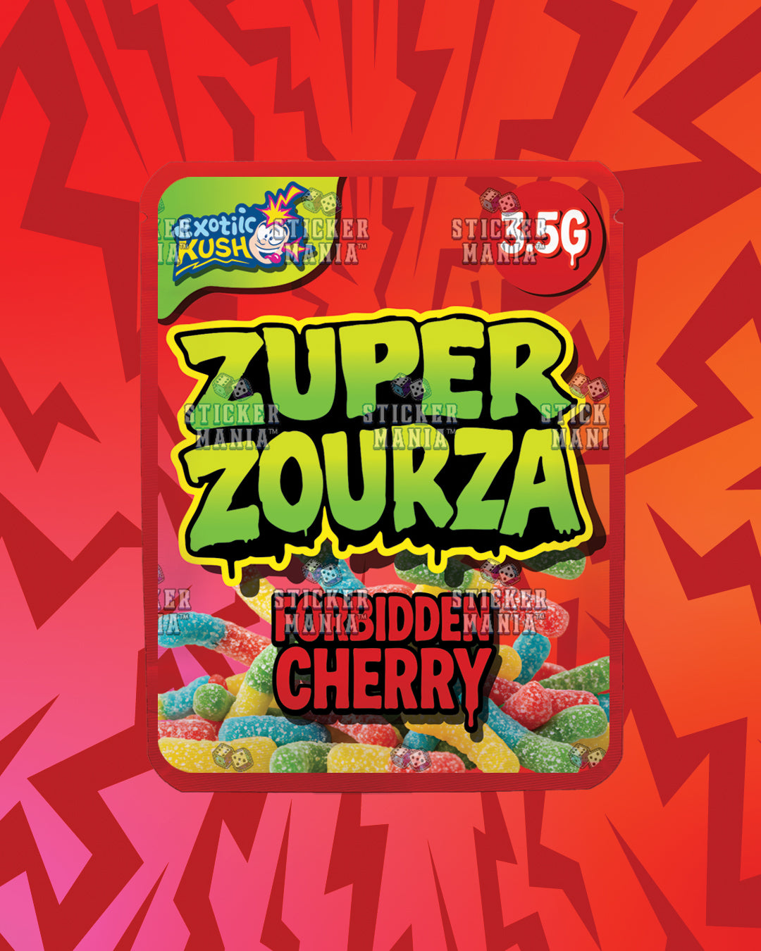 Zuper ZourZa Forbidden Cherry | Pre-Made Sticker Bag | 3.5g