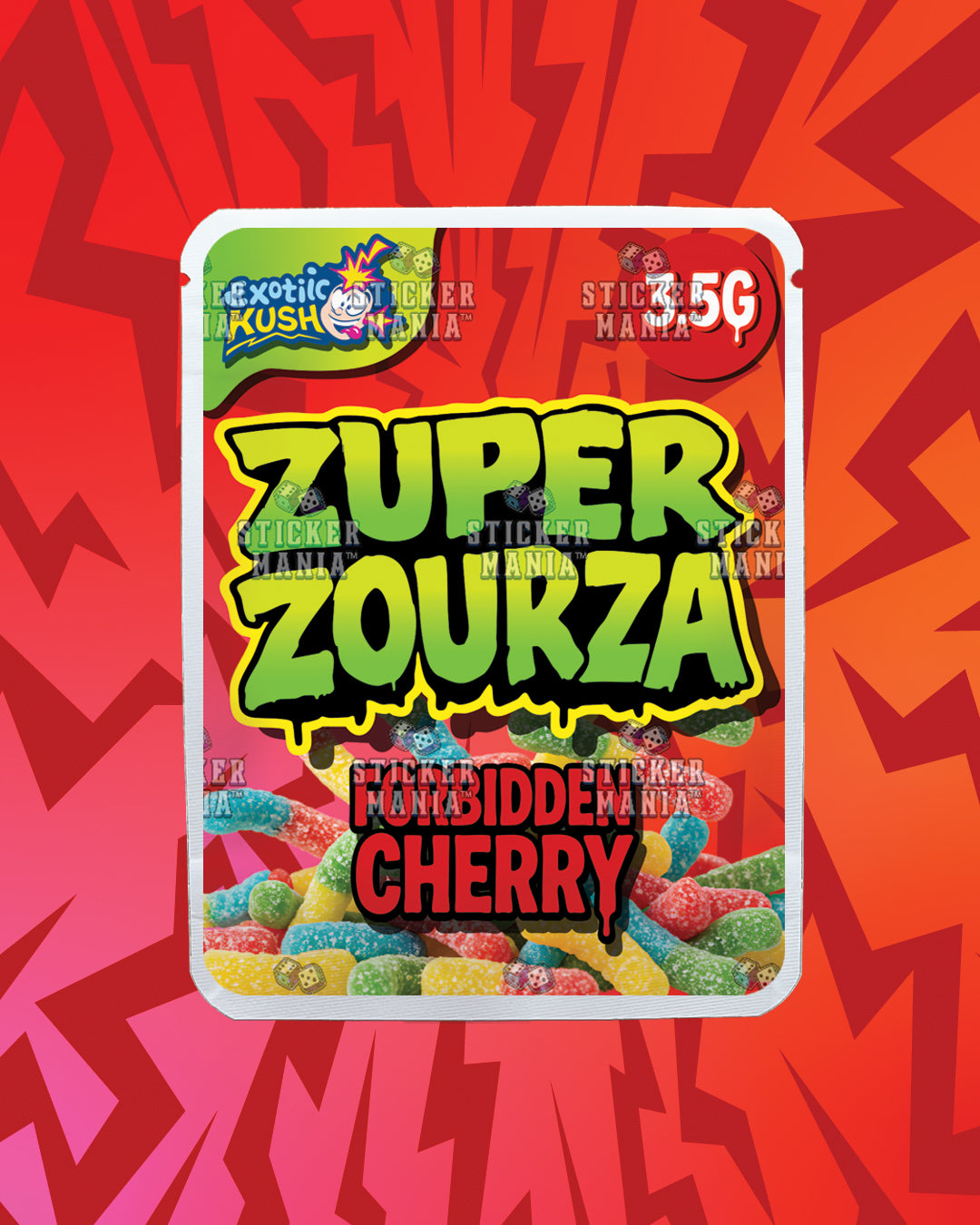 Zuper ZourZa Forbidden Cherry | Pre-Made Sticker Bag | 3.5g
