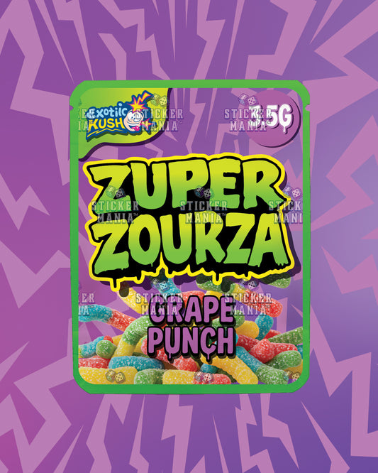 Zuper ZourZa Grape Punch | Pre-Made Sticker Bag | 3.5g