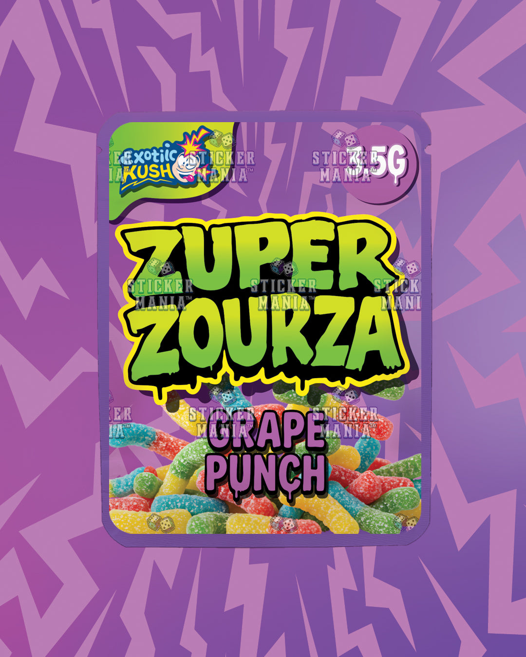 Zuper ZourZa Grape Punch | Pre-Made Sticker Bag | 3.5g