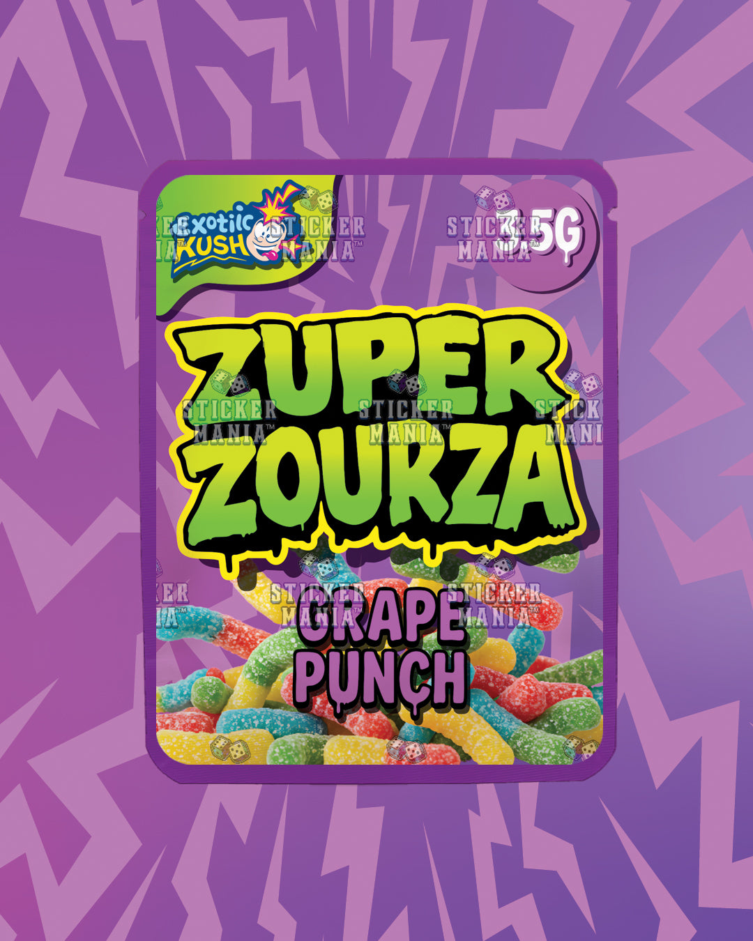 Zuper ZourZa Grape Punch | Pre-Made Sticker Bag | 3.5g