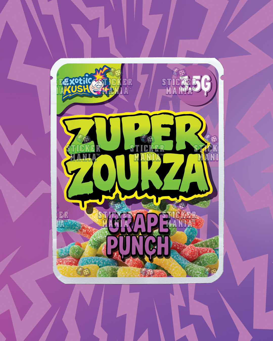 Zuper ZourZa Grape Punch | Pre-Made Sticker Bag | 3.5g