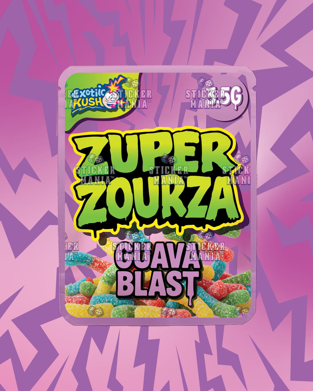 Zuper ZourZa Guava Blast | Pre-Made Sticker Bag | 3.5g