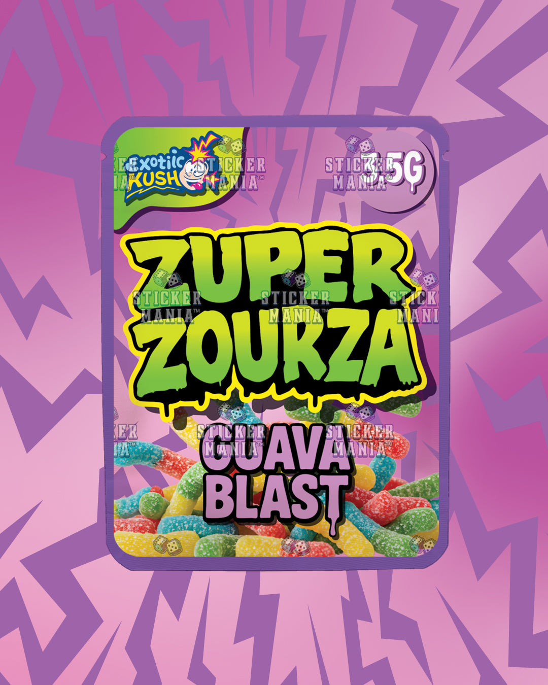 Zuper ZourZa Guava Blast | Pre-Made Sticker Bag | 3.5g