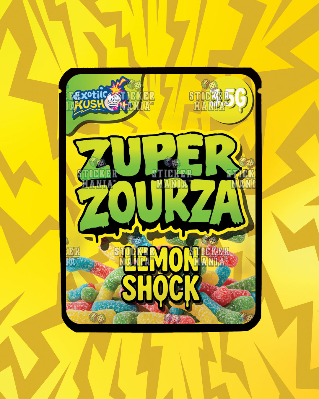 Zuper ZourZa Lemon Shock | Pre-Made Sticker Bag | 3.5g