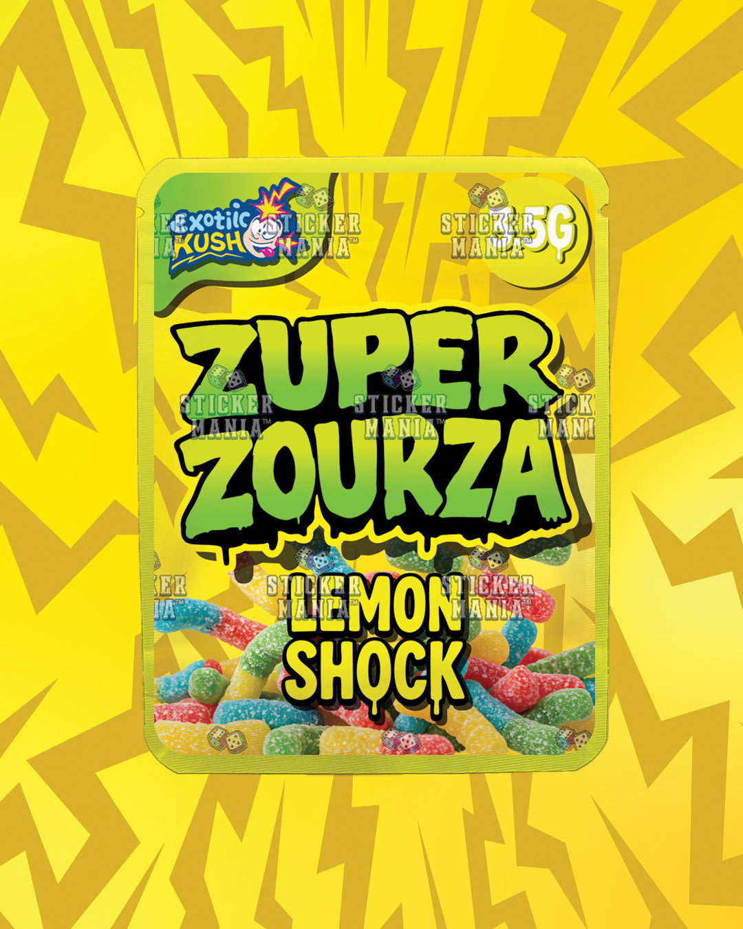 Zuper ZourZa Lemon Shock | Pre-Made Sticker Bag | 3.5g