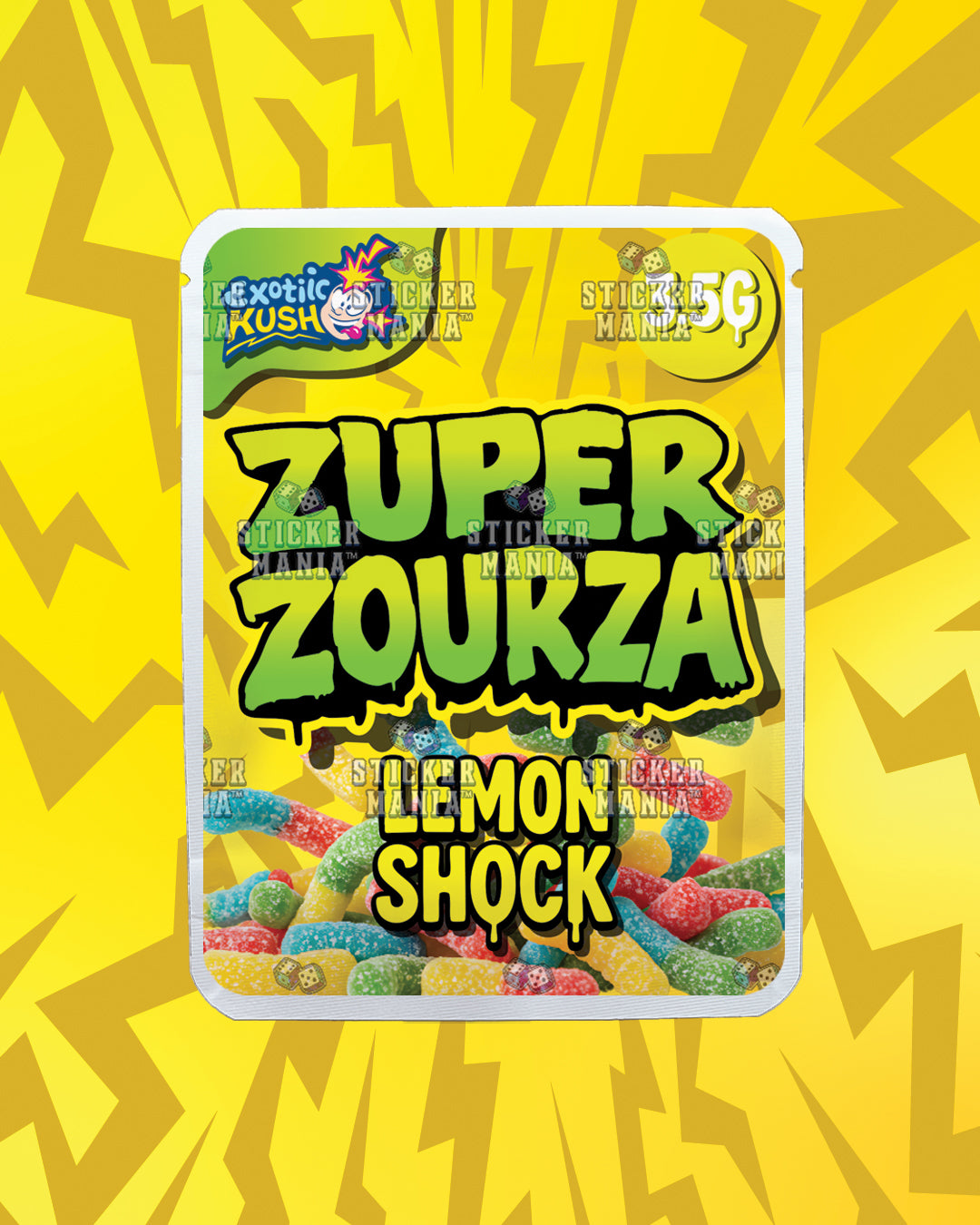 Zuper ZourZa Lemon Shock | Pre-Made Sticker Bag | 3.5g