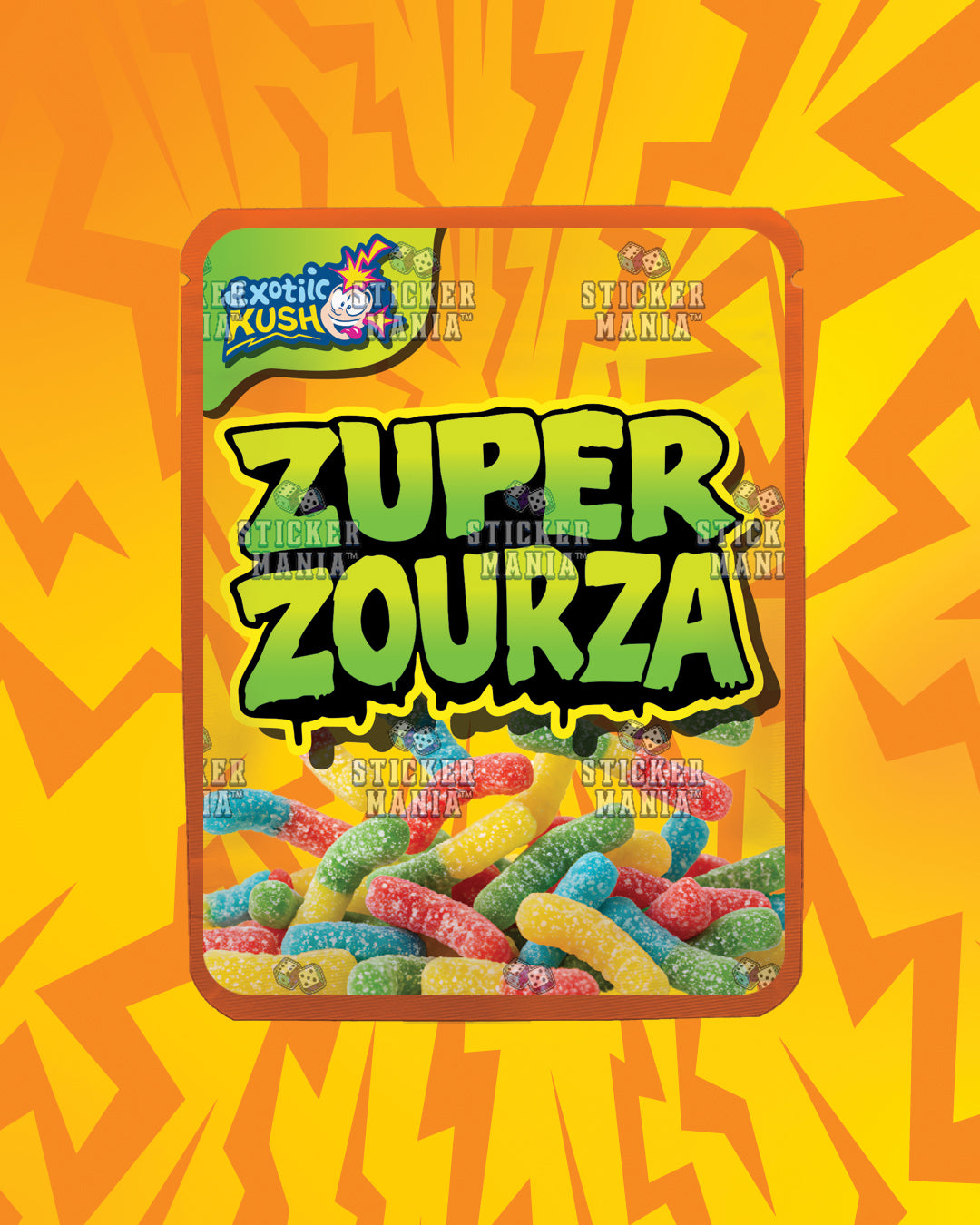 Zuper ZourZa Mango Surge | Pre-Made Sticker Bag | 3.5g