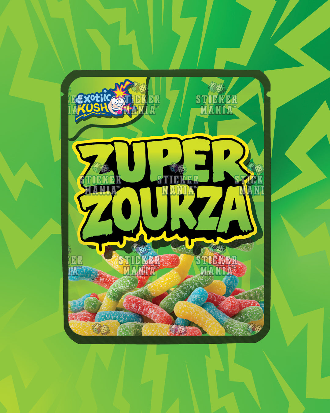 Zuper ZourZa Sour Apple | Pre-Made Sticker Bag | 3.5g
