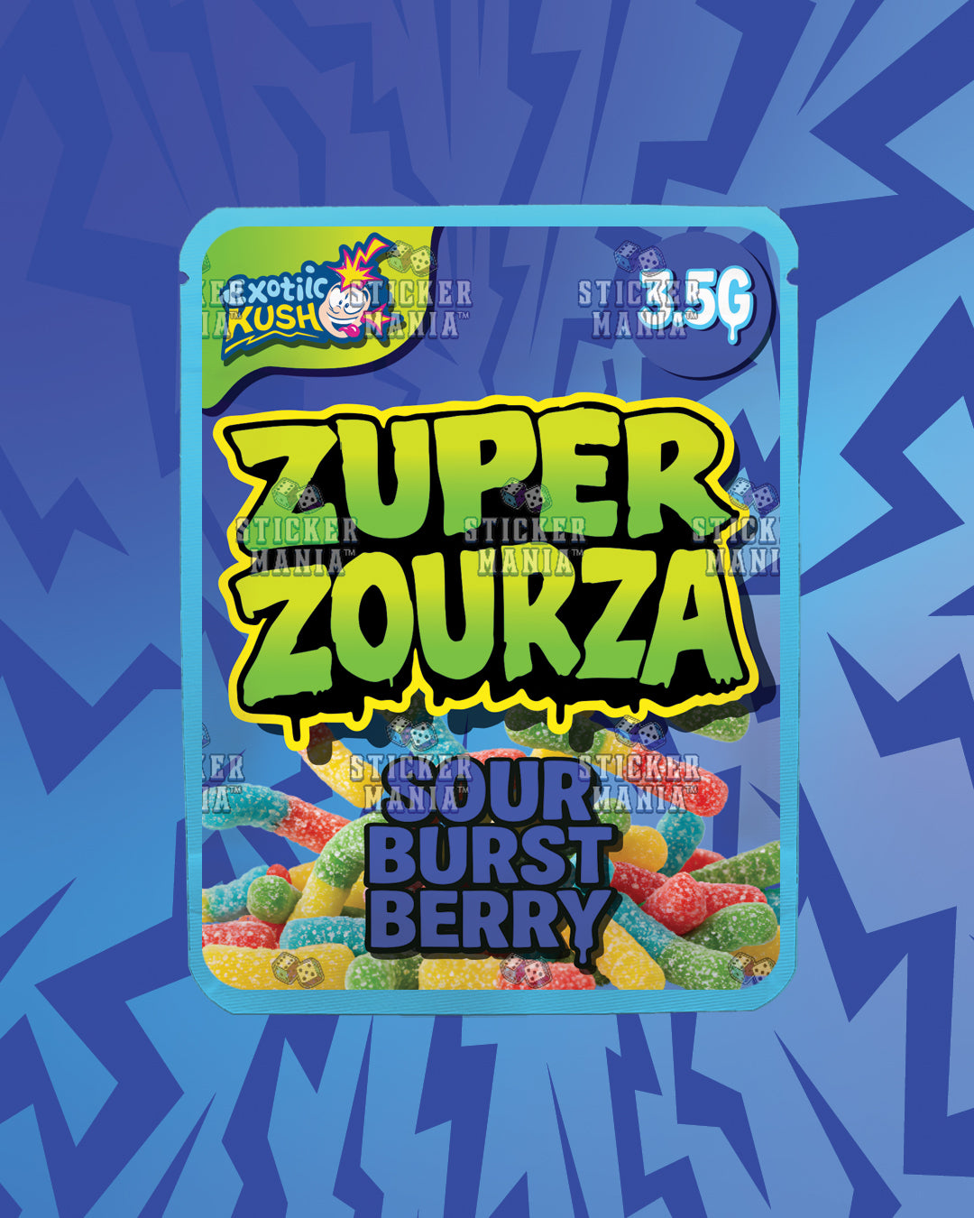 Zuper ZourZa Sour Burst | Pre-Made Sticker Bag | 3.5g