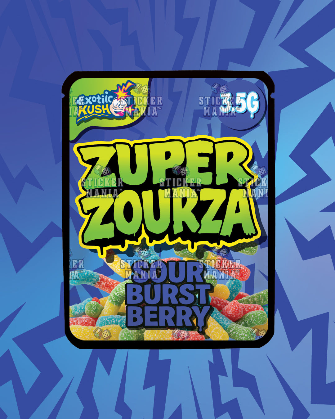 Zuper ZourZa Sour Burst | Pre-Made Sticker Bag | 3.5g