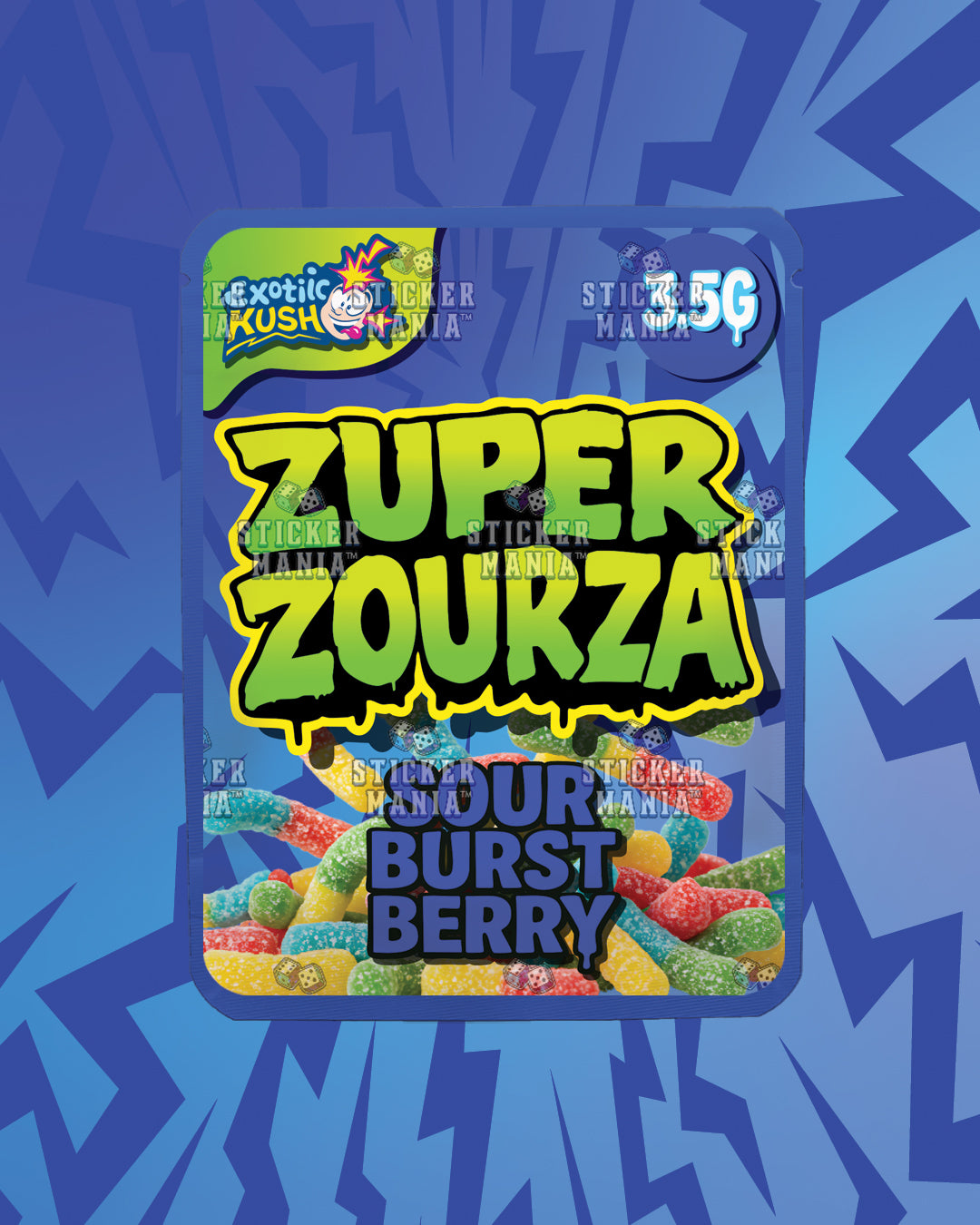 Zuper ZourZa Sour Burst | Pre-Made Sticker Bag | 3.5g