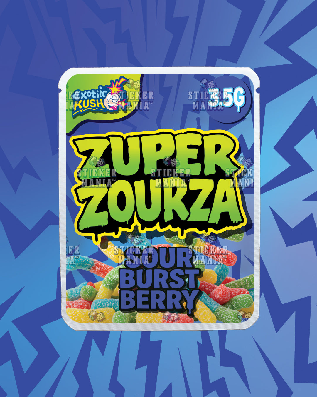 Zuper ZourZa Sour Burst | Pre-Made Sticker Bag | 3.5g