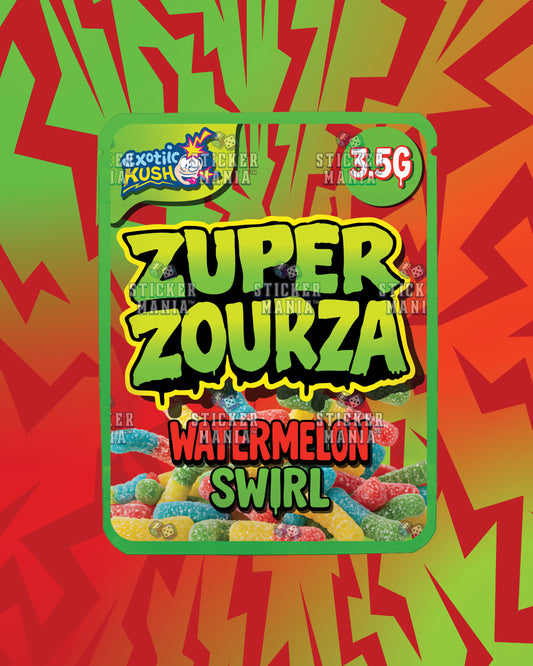 Zuper ZourZa Watermelon Swirl | Pre-Made Sticker Bag | 3.5g