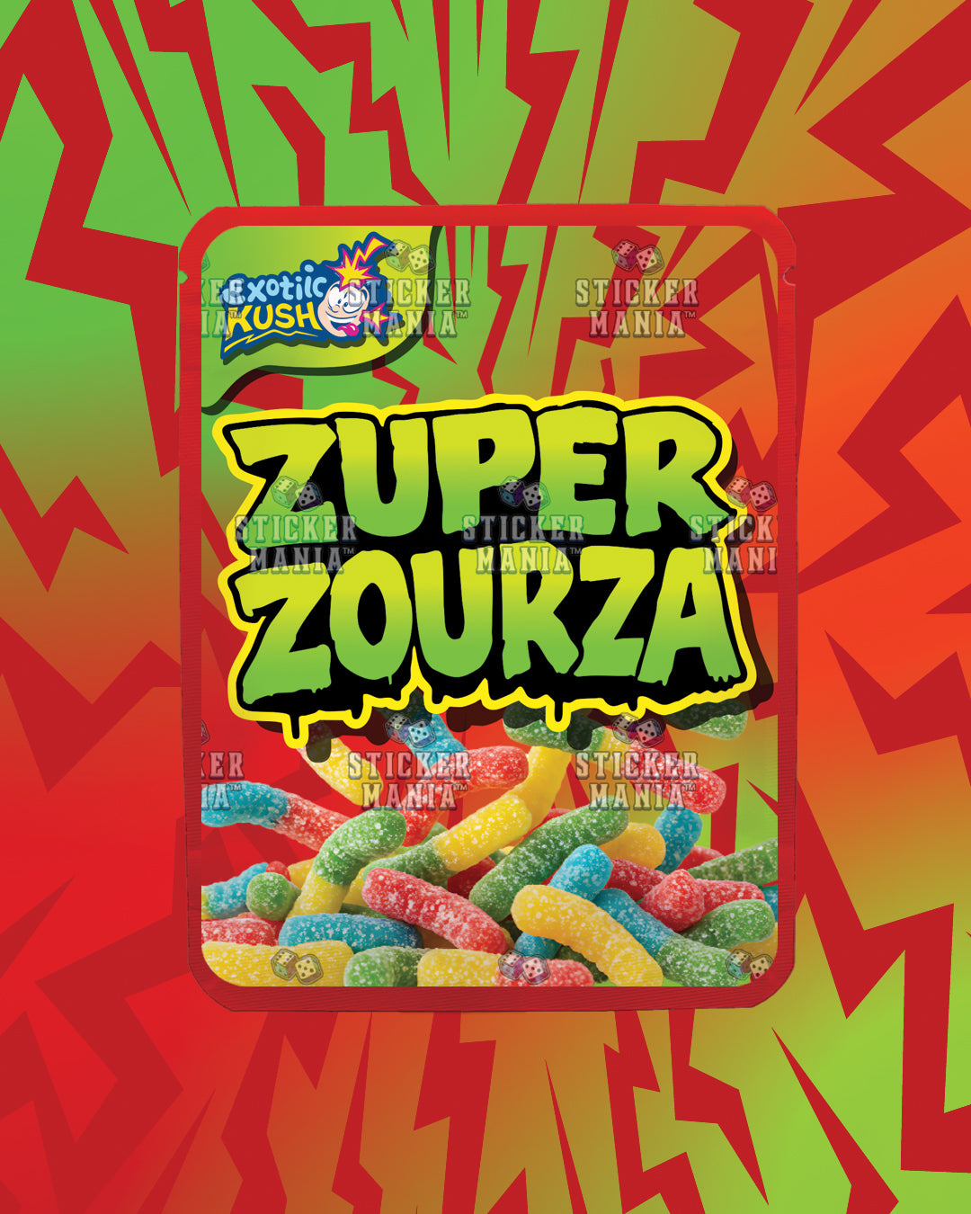 Zuper ZourZa Watermelon Swirl | Pre-Made Sticker Bag | 3.5g