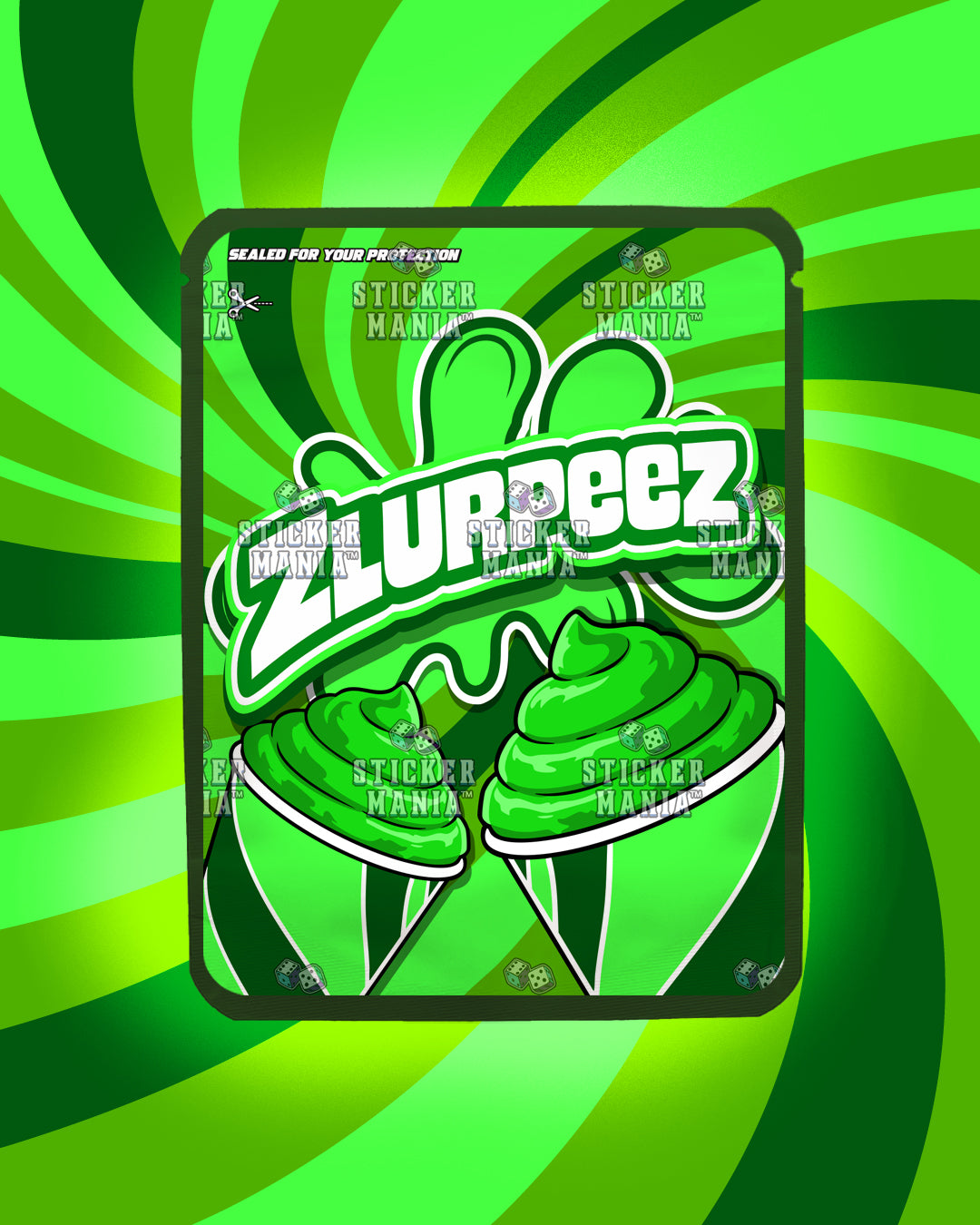 Zlurpeez Sour Apple | Pre-Made Sticker Bag | 3.5g