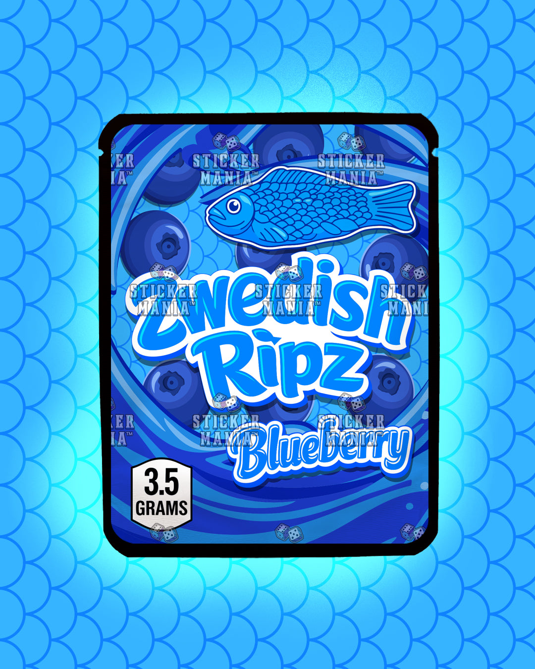 Zwedish Ripz Blueberry | Pre-Made Sticker Bag | 3.5g