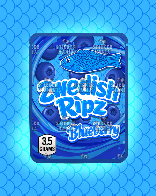 Zwedish Ripz Blueberry | Pre-Made Sticker Bag | 3.5g